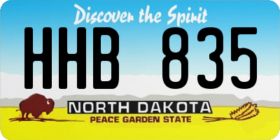 ND license plate HHB835