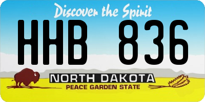 ND license plate HHB836