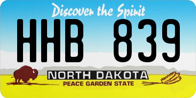 ND license plate HHB839