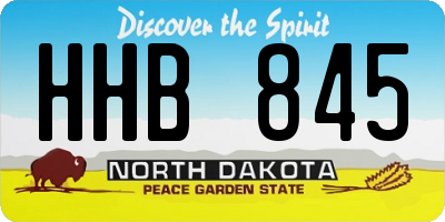 ND license plate HHB845