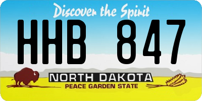 ND license plate HHB847