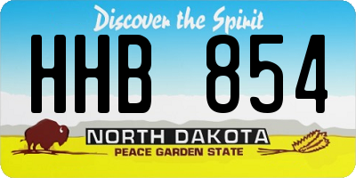 ND license plate HHB854