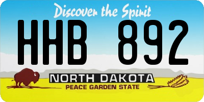 ND license plate HHB892