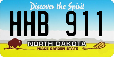 ND license plate HHB911