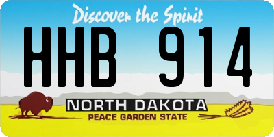 ND license plate HHB914