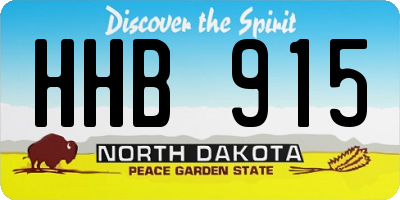 ND license plate HHB915
