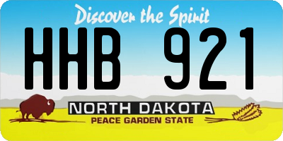 ND license plate HHB921