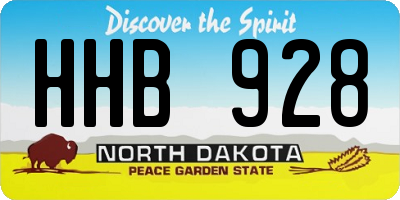 ND license plate HHB928
