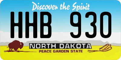 ND license plate HHB930