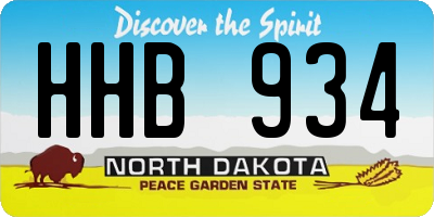ND license plate HHB934