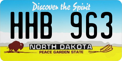 ND license plate HHB963