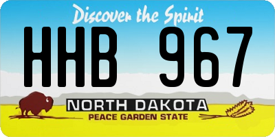 ND license plate HHB967