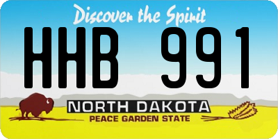 ND license plate HHB991
