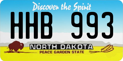 ND license plate HHB993