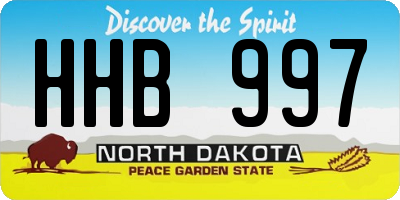 ND license plate HHB997