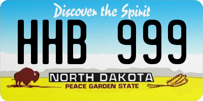 ND license plate HHB999