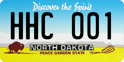 ND license plate HHC001