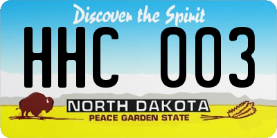 ND license plate HHC003