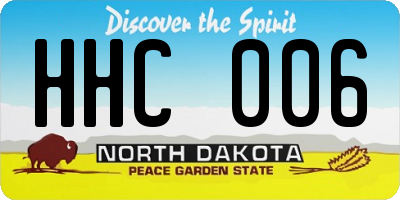 ND license plate HHC006