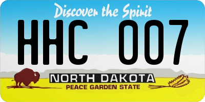 ND license plate HHC007