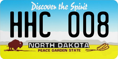 ND license plate HHC008