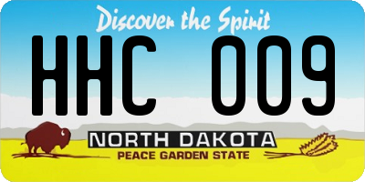 ND license plate HHC009