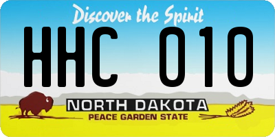 ND license plate HHC010
