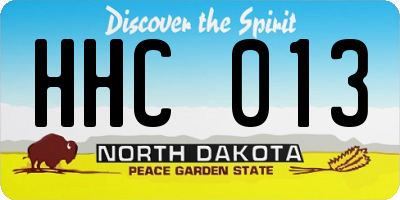 ND license plate HHC013