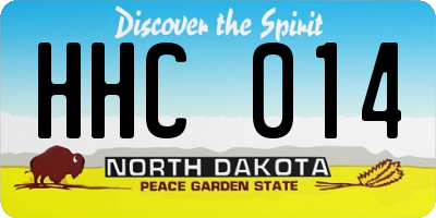 ND license plate HHC014