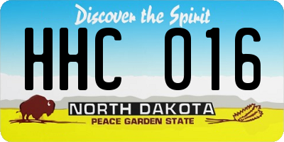 ND license plate HHC016