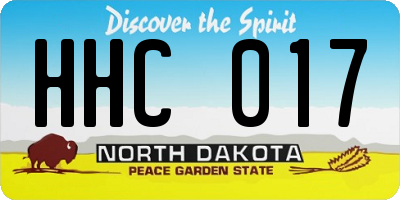 ND license plate HHC017