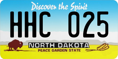 ND license plate HHC025