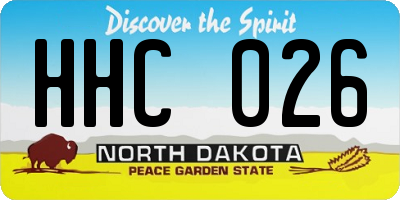 ND license plate HHC026