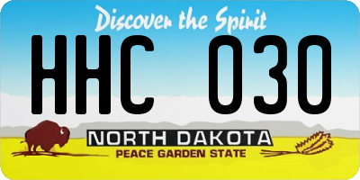 ND license plate HHC030