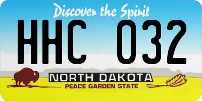 ND license plate HHC032