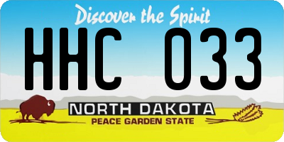 ND license plate HHC033