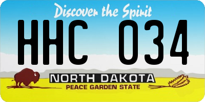 ND license plate HHC034