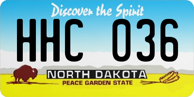 ND license plate HHC036