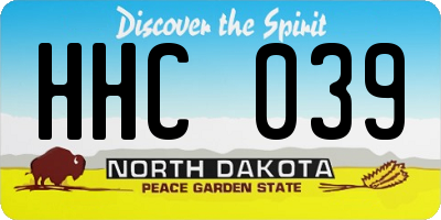 ND license plate HHC039