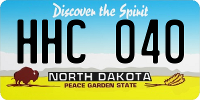 ND license plate HHC040