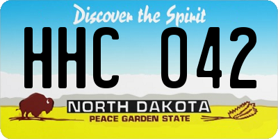 ND license plate HHC042