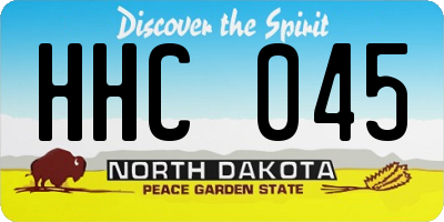 ND license plate HHC045