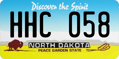 ND license plate HHC058