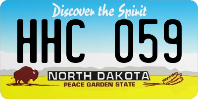 ND license plate HHC059
