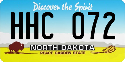 ND license plate HHC072