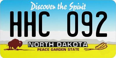ND license plate HHC092