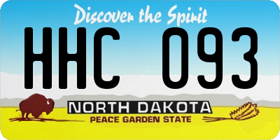 ND license plate HHC093