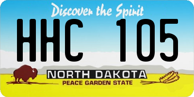 ND license plate HHC105