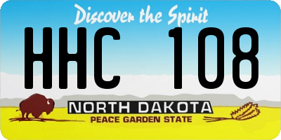 ND license plate HHC108