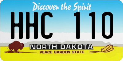 ND license plate HHC110